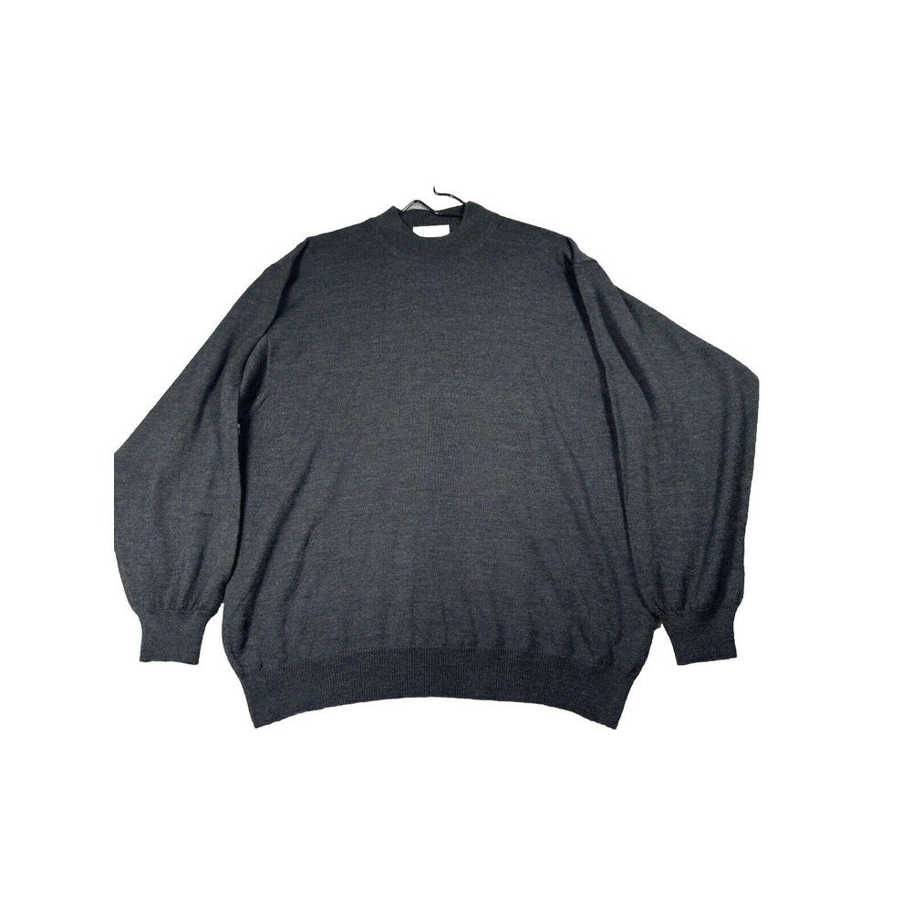 Vintage Men's Murano Wool Blend Solid Black Crew Neck Sweater L